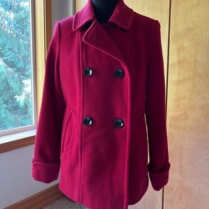 Croft & Barrow Double Breasted Red Winter Peacoat. Great condition.
